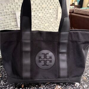 Tory Burch Black Canvas Ella Tote
